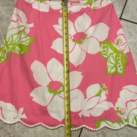 Lily Pulitzer Pink Floral Skirt w/lace back pocket sz 6 - Picture 9 of 9